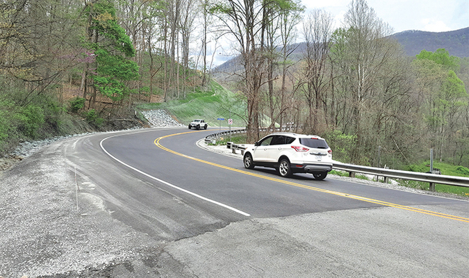 At last! A road improvement project on Big Stone Gap’s Country Boy Hill is finished, ending months of Gilley Avenue closure and detour-driven traffic jams.  JEFF LESTER PHOTO