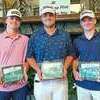 Harold Lester Memorial Golf Tournament champions and Warrior Flight winners, left to right: Joshua Clever, Braden Clever and Connor Tester.