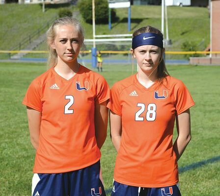 Juniors Isabella Blagg (left) and Emma Hemphill are breaking some records on the soccer field this year. PHOTO BY KELLEY PEARSON