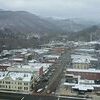 This recent image shot using a drone captured the first snowfall of 2023 in Big Stone Gap, highlighting the downtown area surrounding Wood Avenue. It was shared on the Big Stone Gap Visitor Center Facebook page.  DAVID MCARTIN PHOTO